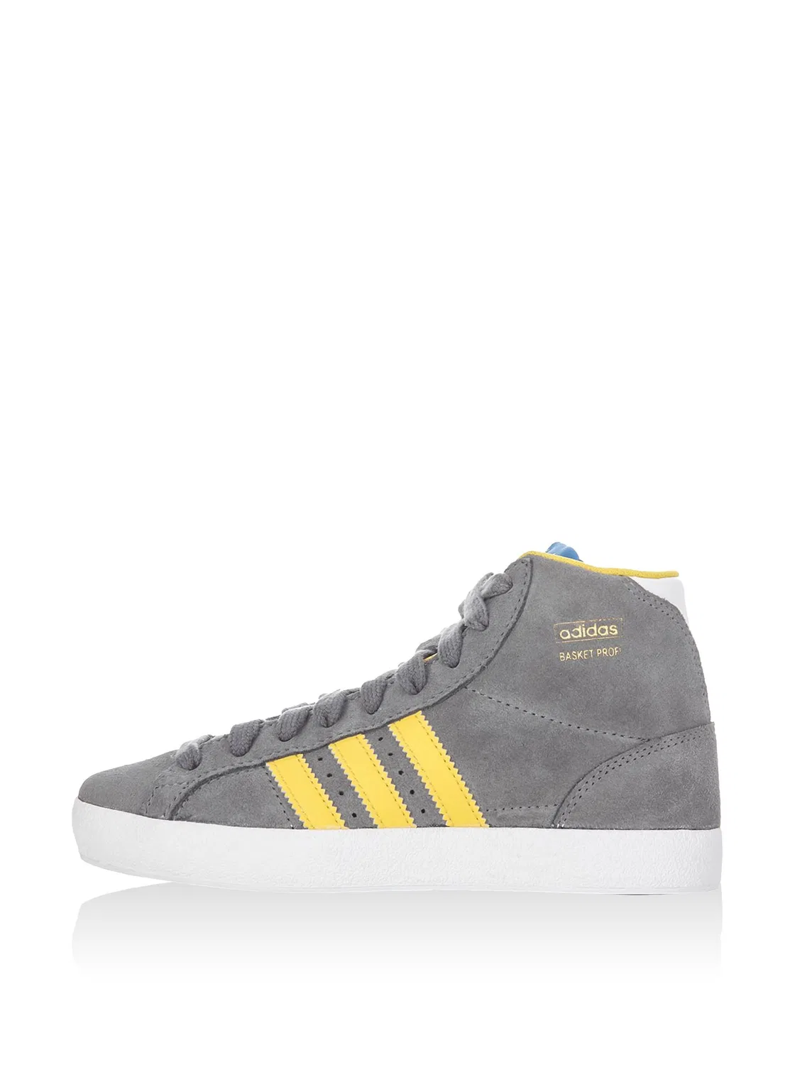 Детские кроссовки для мальчиков с полосками Basketball Profi K Adidas, Grey Yellow — фото 4