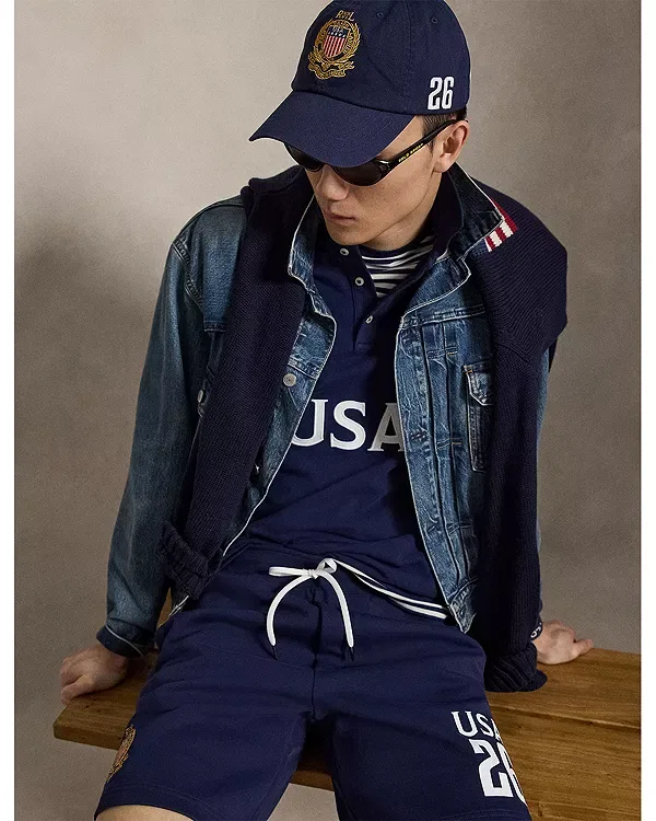 Мужская рубашка поло с коротким рукавом Polo Ralph Lauren, темно-синий — фото 3