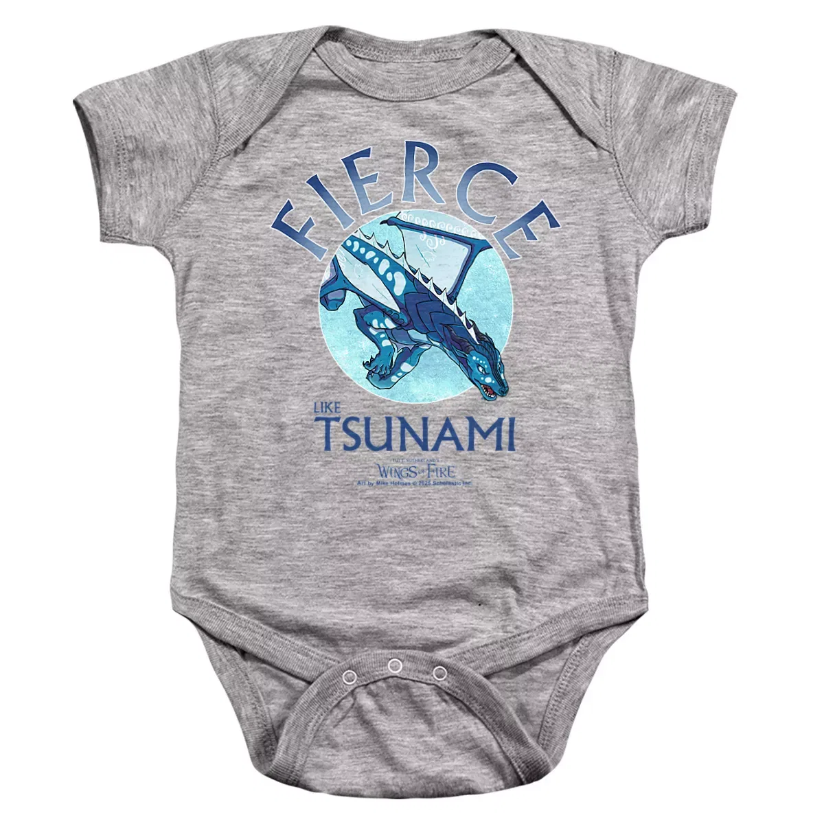 Детское боди с коротким рукавом Wings Of Fire Fierce Like Tsunami LOGOVISION, Athletic Heather