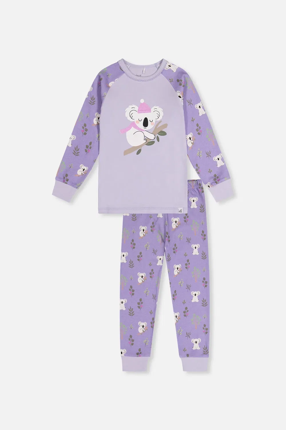 Детский комплект пижамы из органического хлопка с принтом Deux par Deux, Purple Koala Print