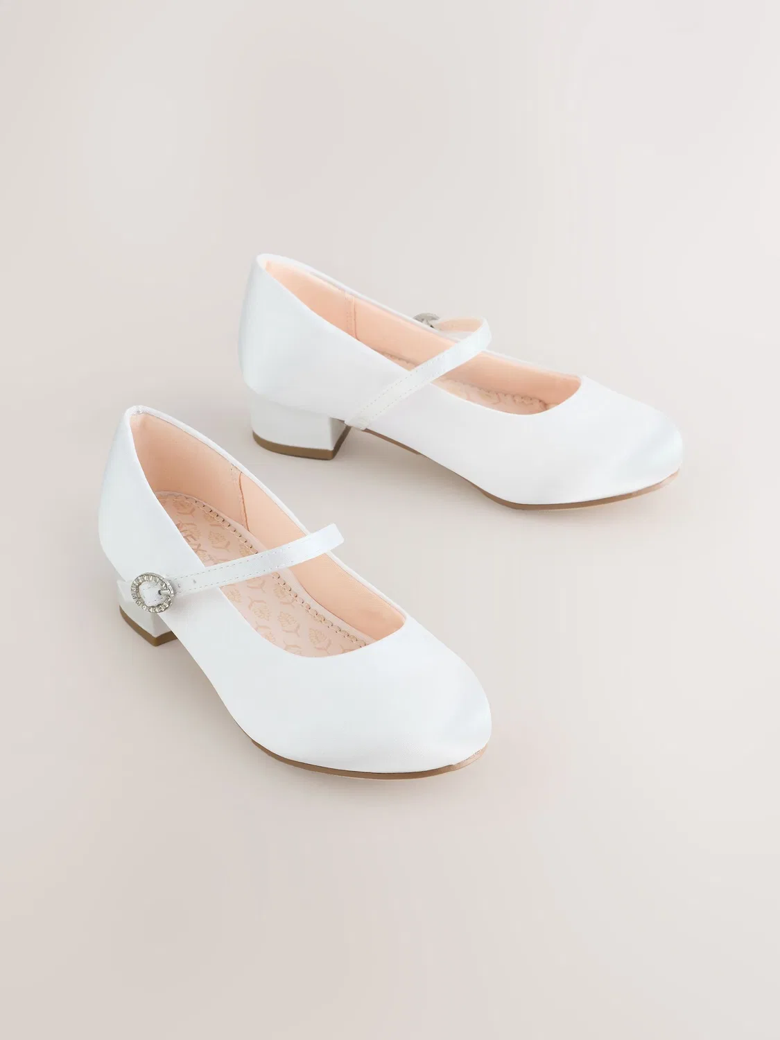 Туфли Мэри Джейн на каблуке White Wide Fit (G) Next, белые