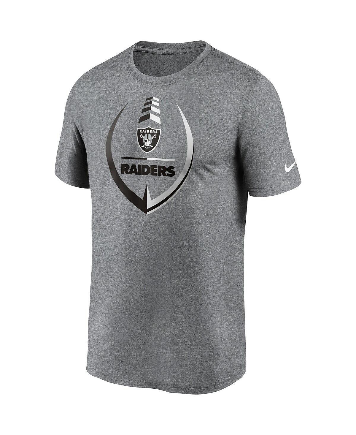 Мужская серая футболка las vegas raiders icon legend performance с меланжевым покрытием Nike, мульти — фото 4