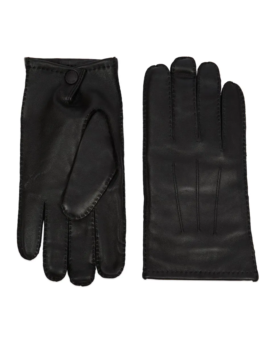 

Мужские черные кожаные перчатки The Kooples, чёрный