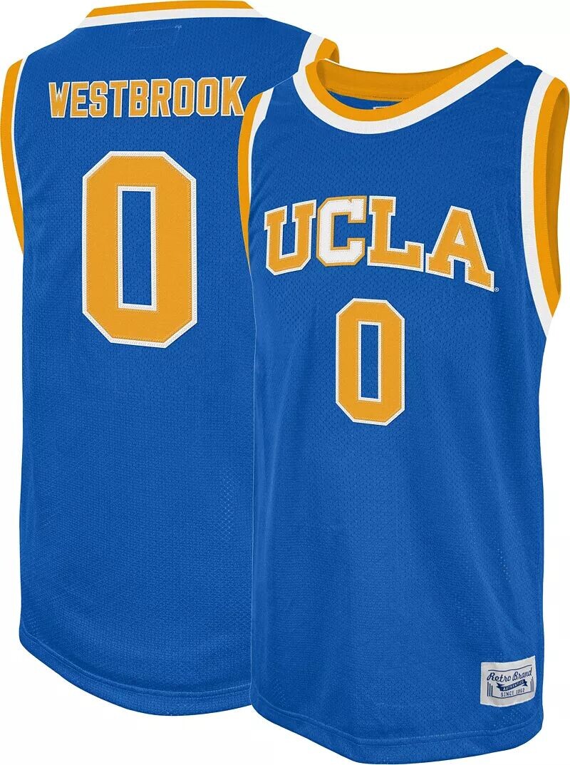 

Мужская Retro Brand Баскетбольная майка UCLA Bruins Russell Westbrook # 0 синего цвета