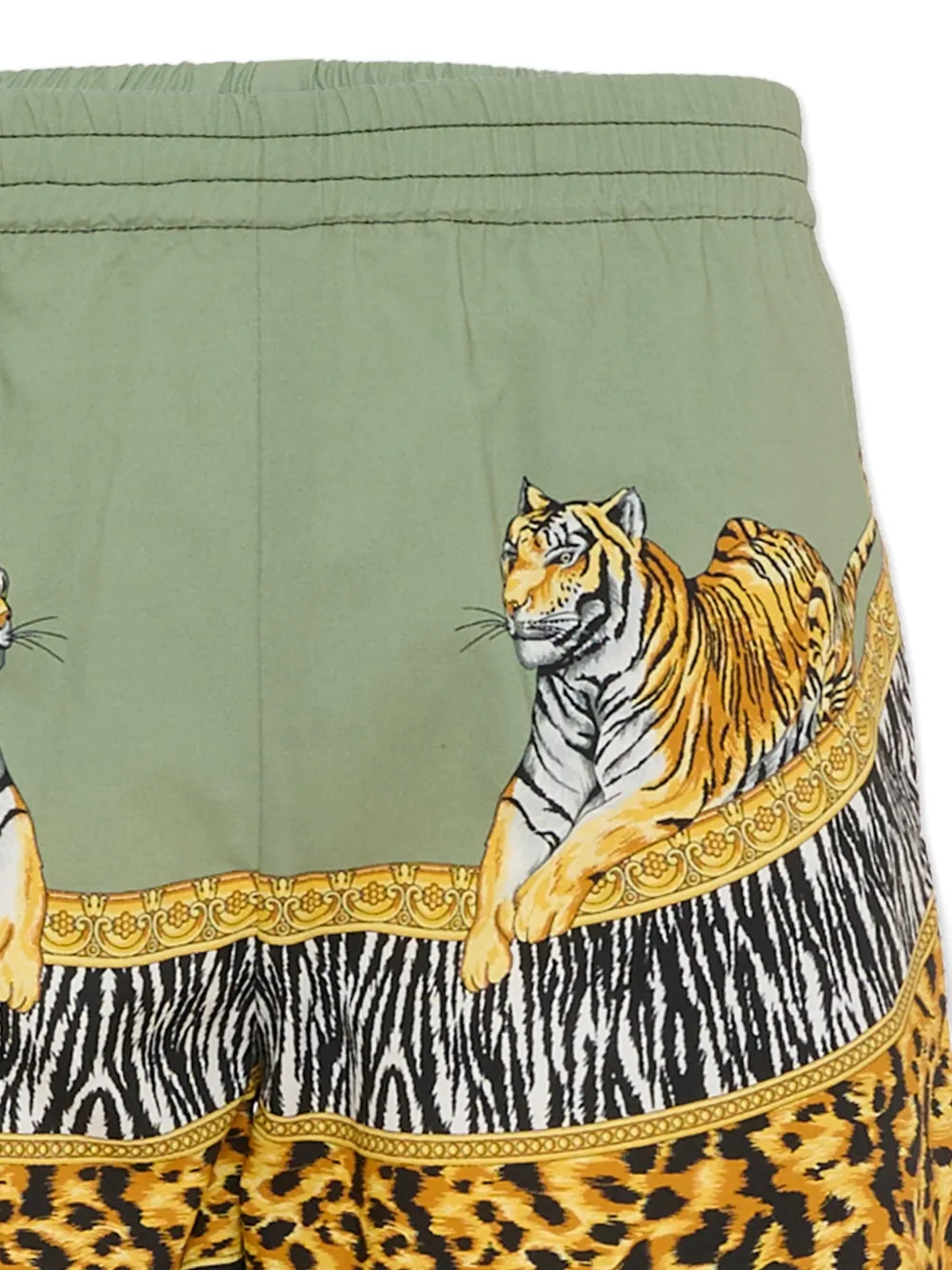 Шорты с тигровым принтом Versace Kids, зеленый — фото 4