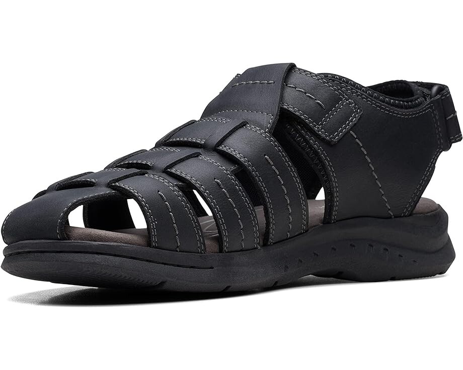 

Сандалии Clarks Walkford Fish, цвет Black Tumbled Leather