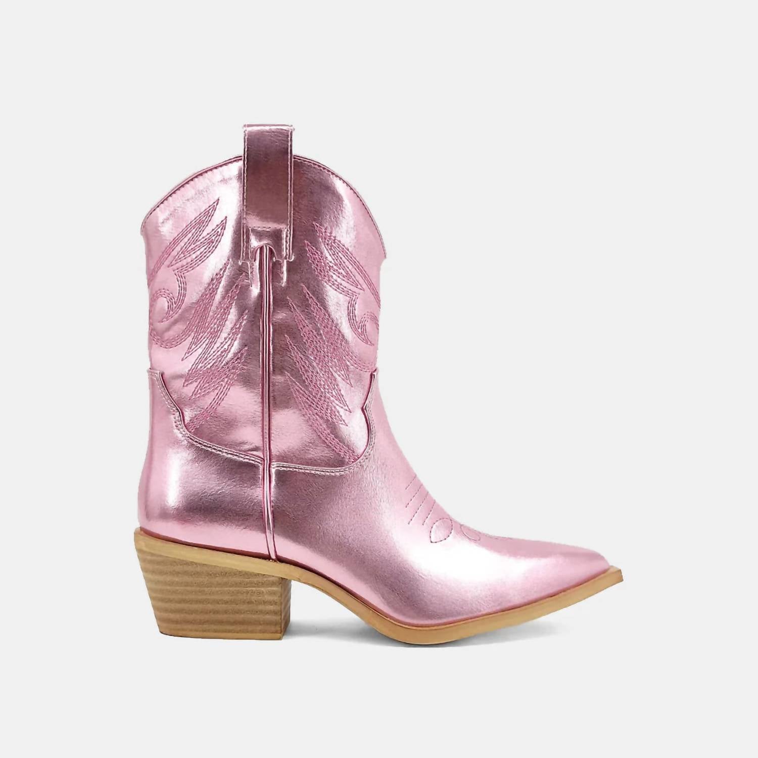 Женские ковбойские сапоги Zahara в металлическом розовом цвете SHU SHOP — фото 2