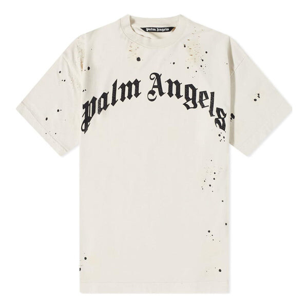 

Футболка glittered logo classic t-shirt 'off white' Palm Angels, белый