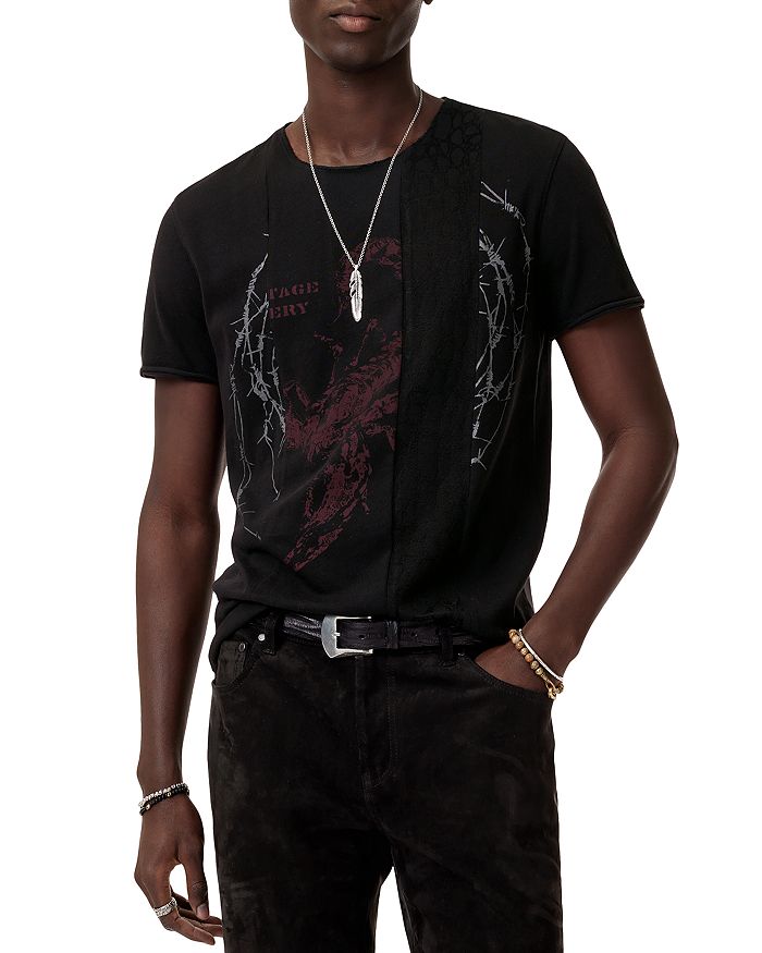 

Футболка с графическим узором Raw Edge John Varvatos, черный