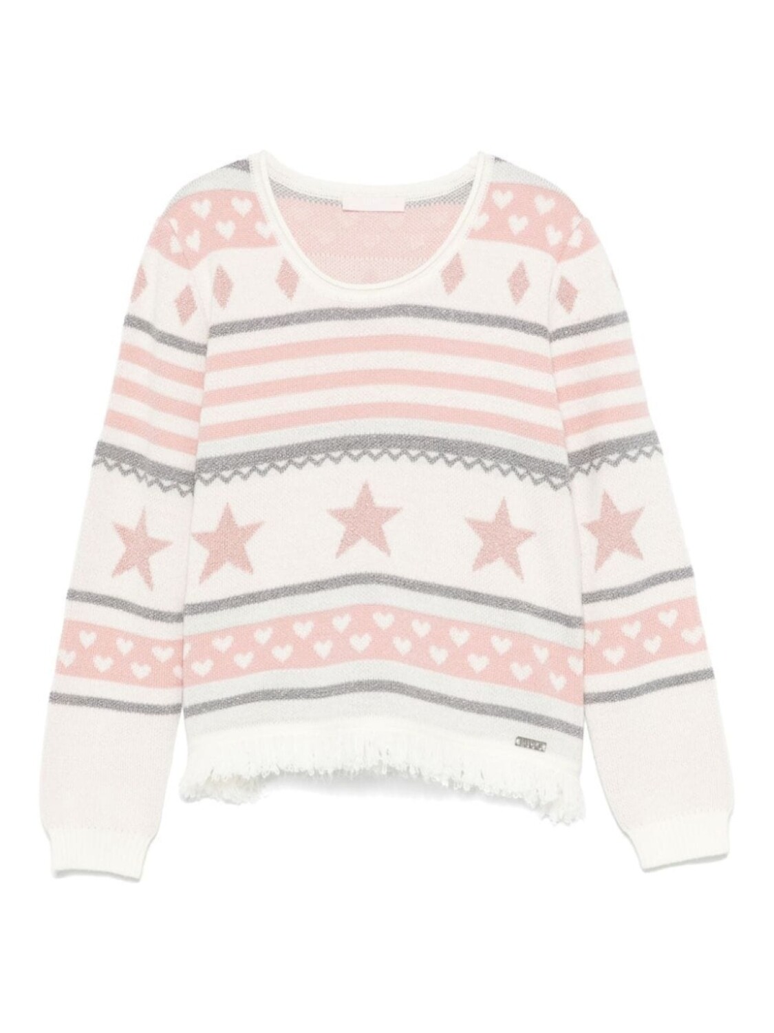 

Liu Jo Kids жаккардовый свитер с узором, розовый