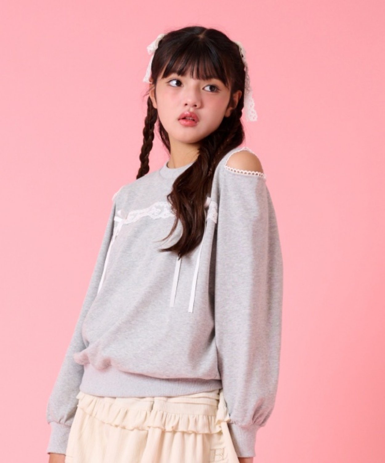 Пуловер с разрезом на плече By LOVEiT, Medium Gray