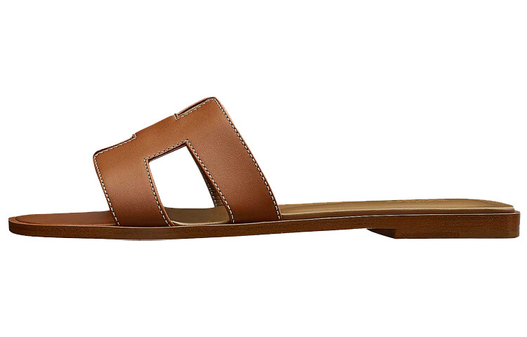 Сандалии HERMES Oran Sandal Gold Box Calfskin Leather