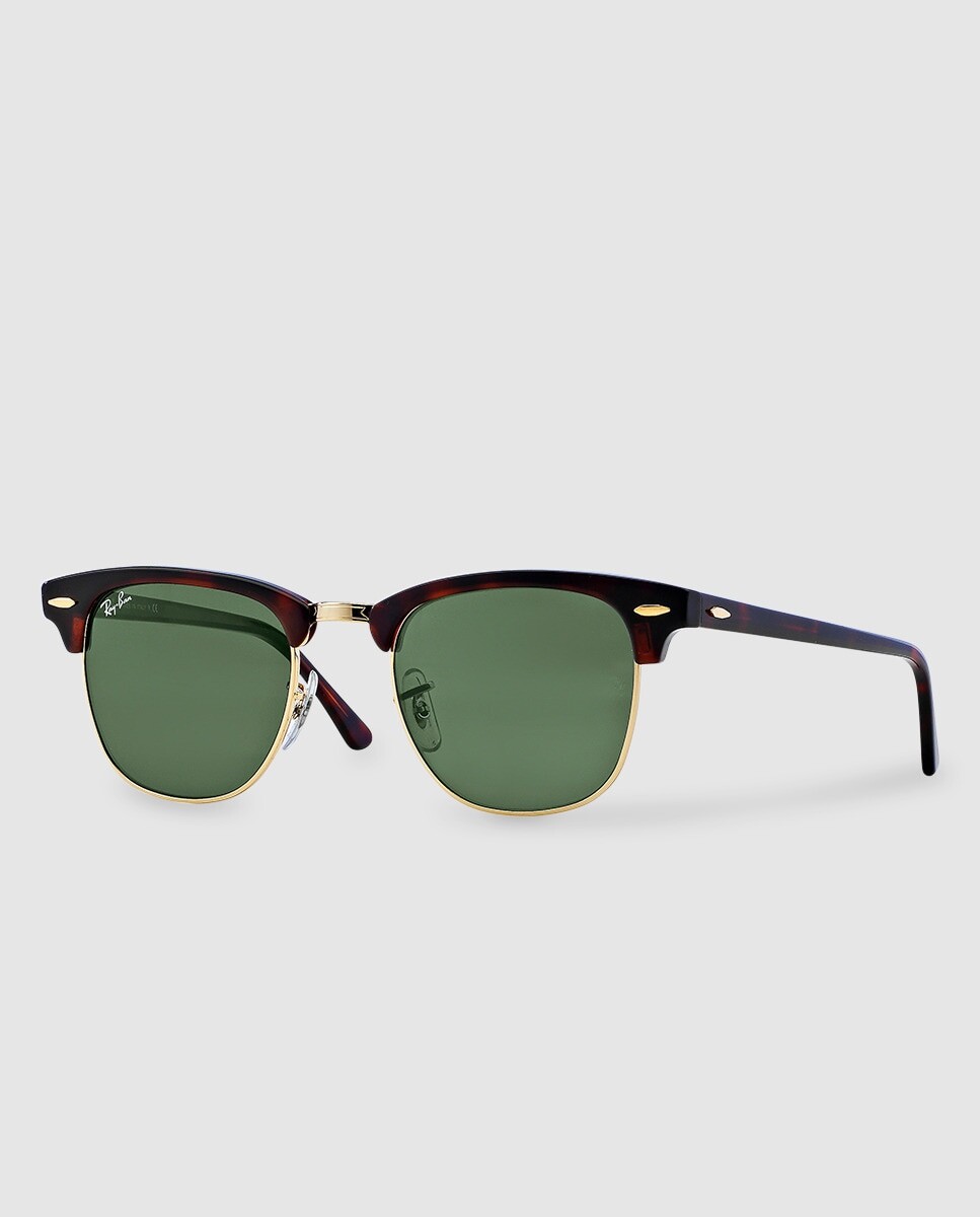 

Квадратные солнцезащитные очки Clubmaster в металлической оправе Ray-Ban, коричневый