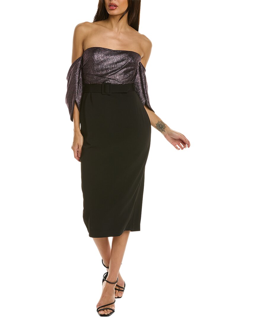 

Платье-миди Badgley Mischka с фольгой, розовый