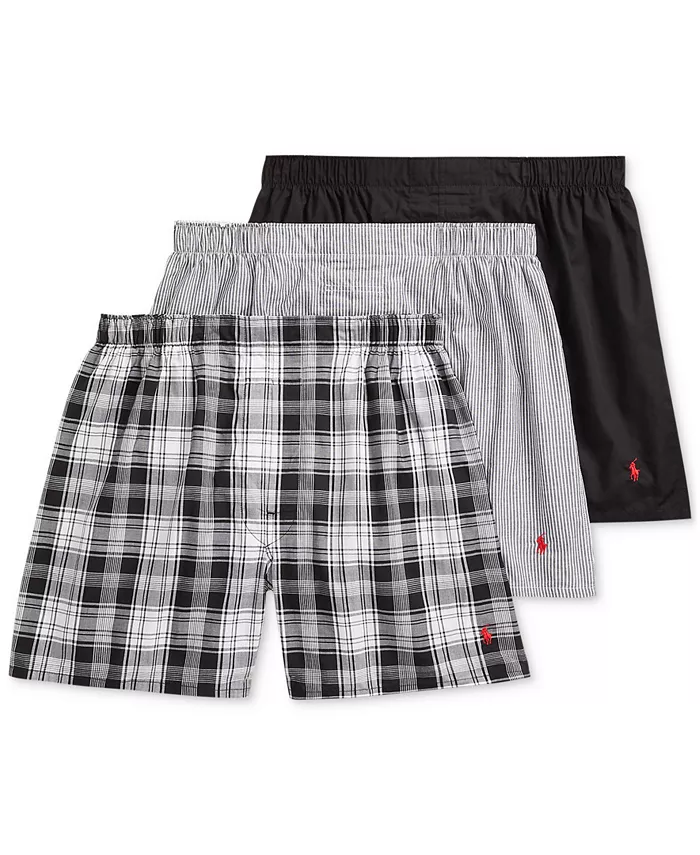 

Мужские классические хлопковые боксеры, 3 шт Polo Ralph Lauren, мультиколор