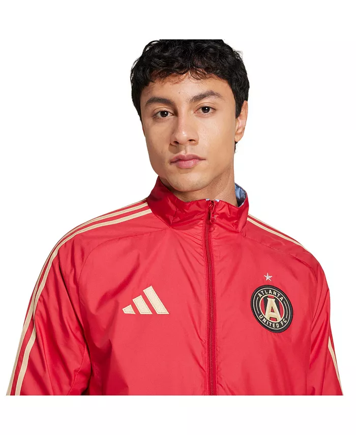 Мужская красная реверсивная куртка Atlanta United FC 2025 Anthem на молнии adidas — фото 4
