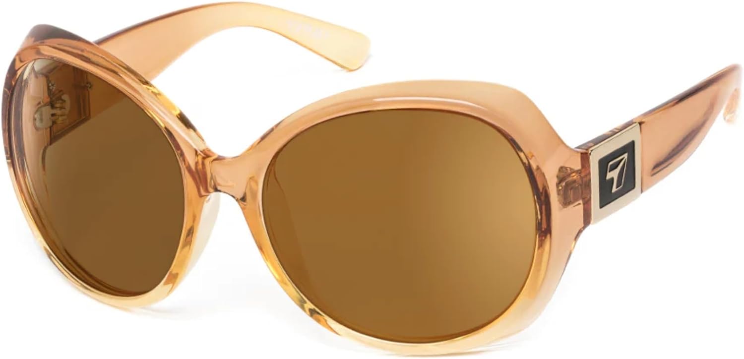 

Женские модные солнцезащитные очки 7 EYE LILY с полной оправой, идеально подходят для отдыха на природе, 100% защита от UVA + UVB лучей, Honey Frame/Sharpview Copper Lenses