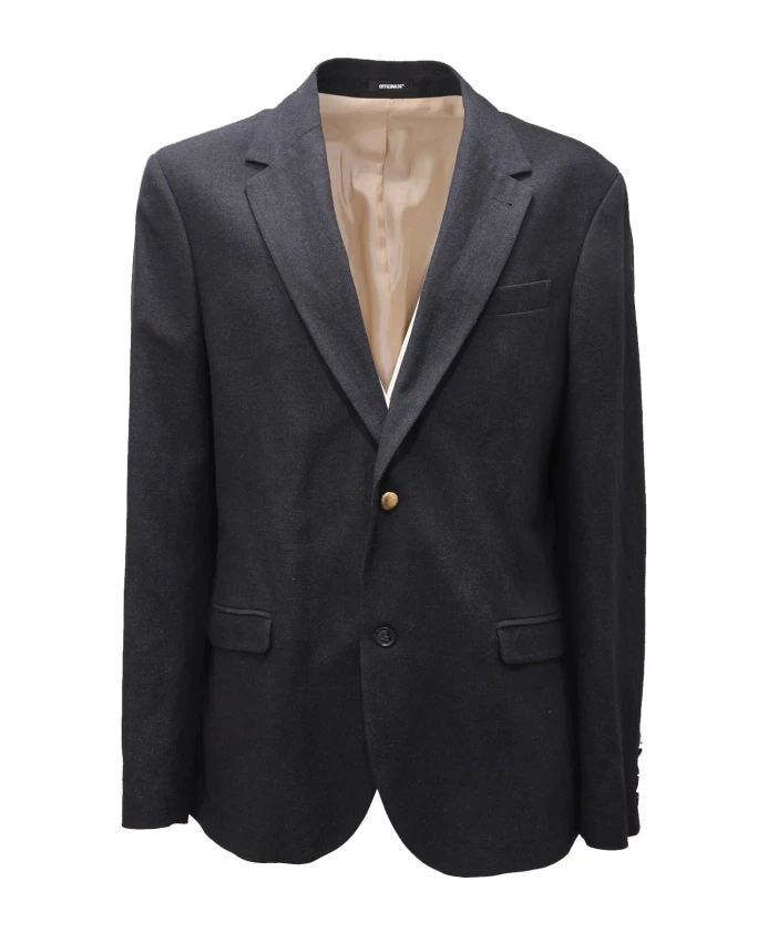 

Блестящий шерстяной блейзер с синей подкладкой Officina36, синий