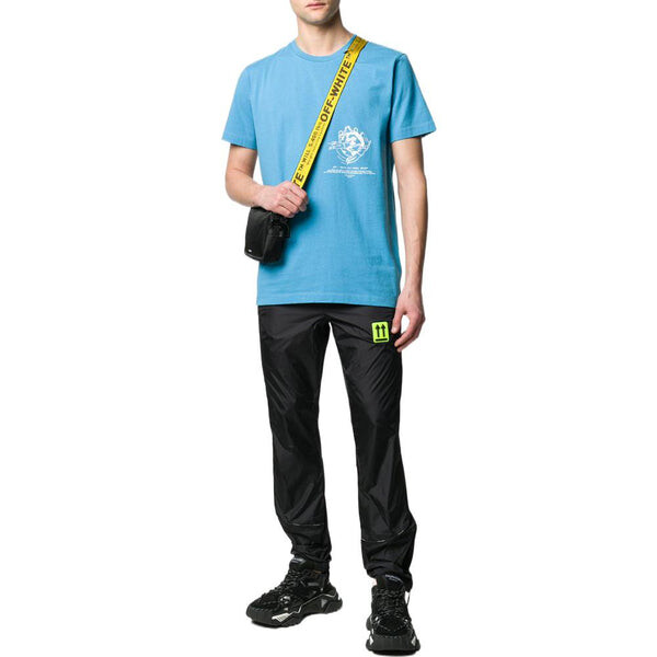 Брюки men's ss22 solid color label elastic waistband sports pants/trousers/joggers version black Off-White, черный — фото 2