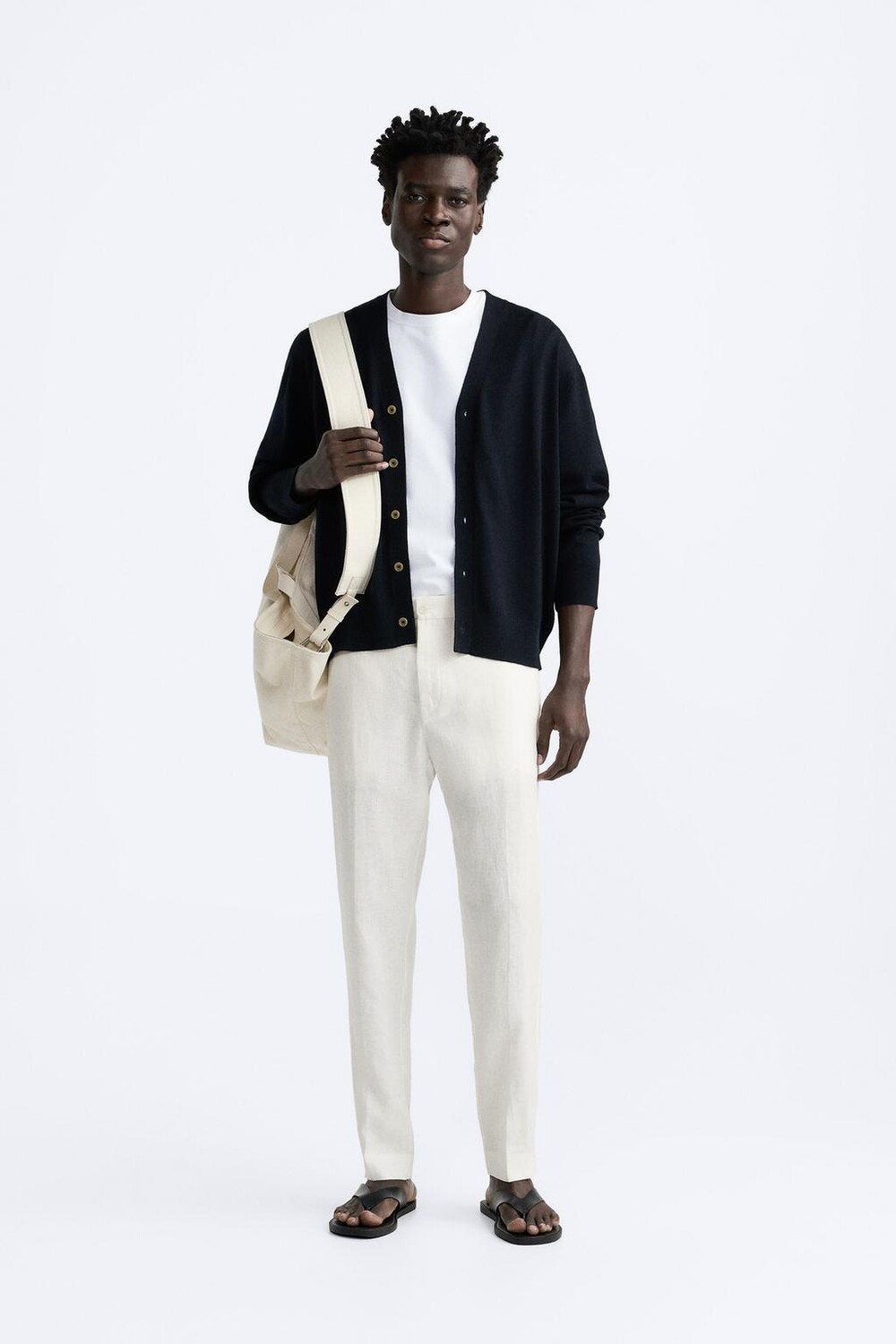 

Брюки из 100% льна ZARA, белый