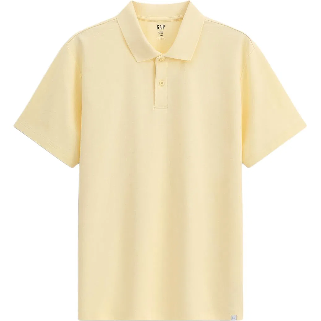 Поло мужское с воротником поло, прямой крой GAP, Light Yellow