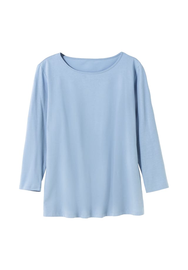 

Длинная рубашка с высокими разрезами по бокам Sheego, синий