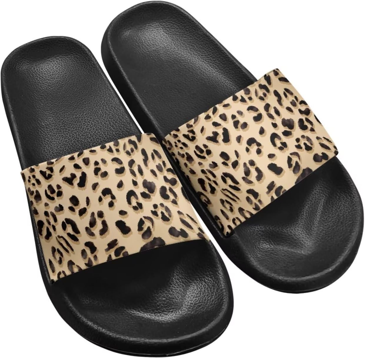 

Шлепанцы Hechitok унисекс, мягкие шлепанцы EVA с толстой подошвой, открытый носок, Leopard Print