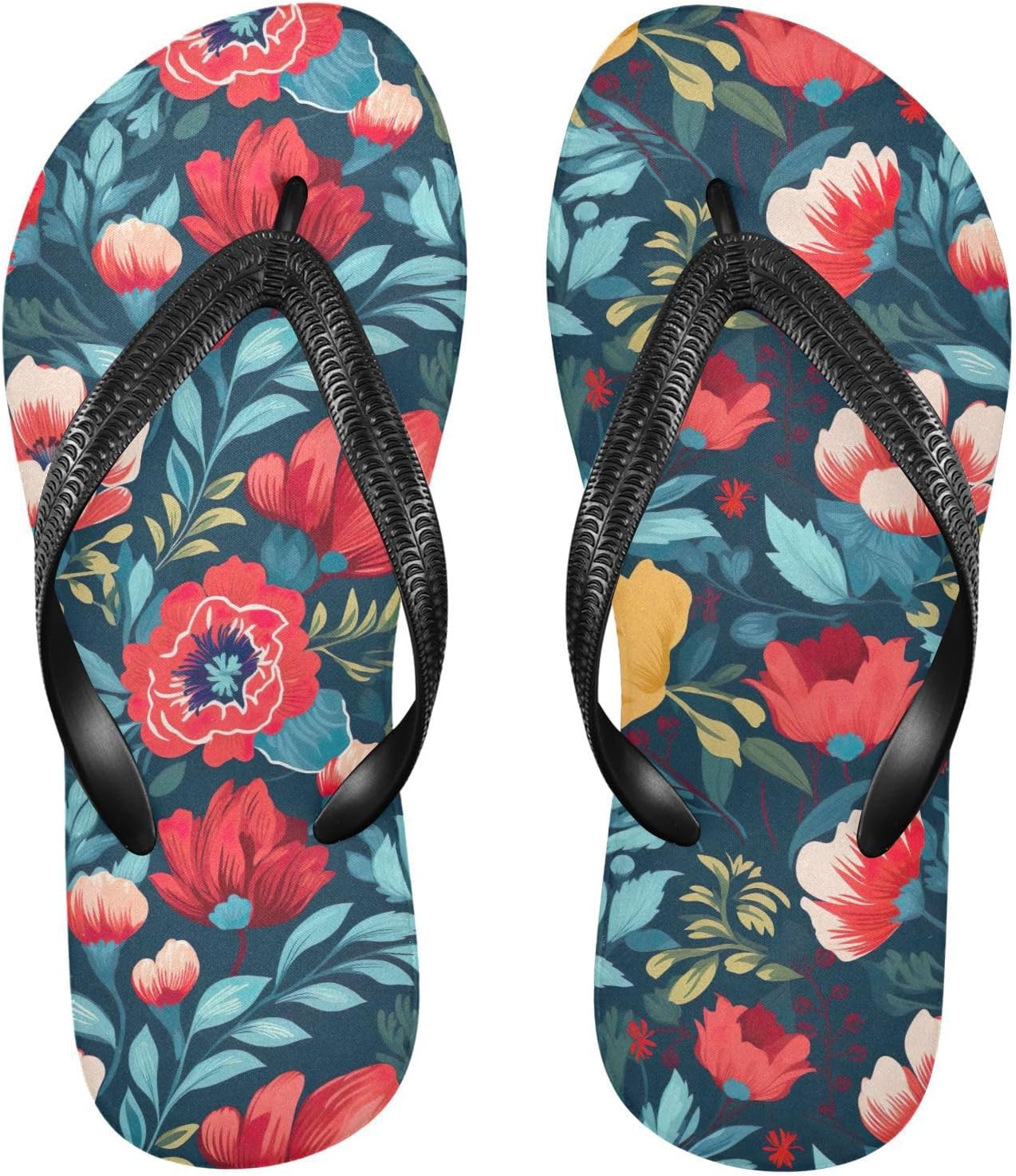 

Женские и мужские шлепанцы SPRIPORT с акварельными маками, яркий цветочный дизайн, удобные повседневные тапочки с мягкой подошвой, нескользящей резиновой подошвой, плоские сандалии для прогулок, летнего пляжа, Multicoloured