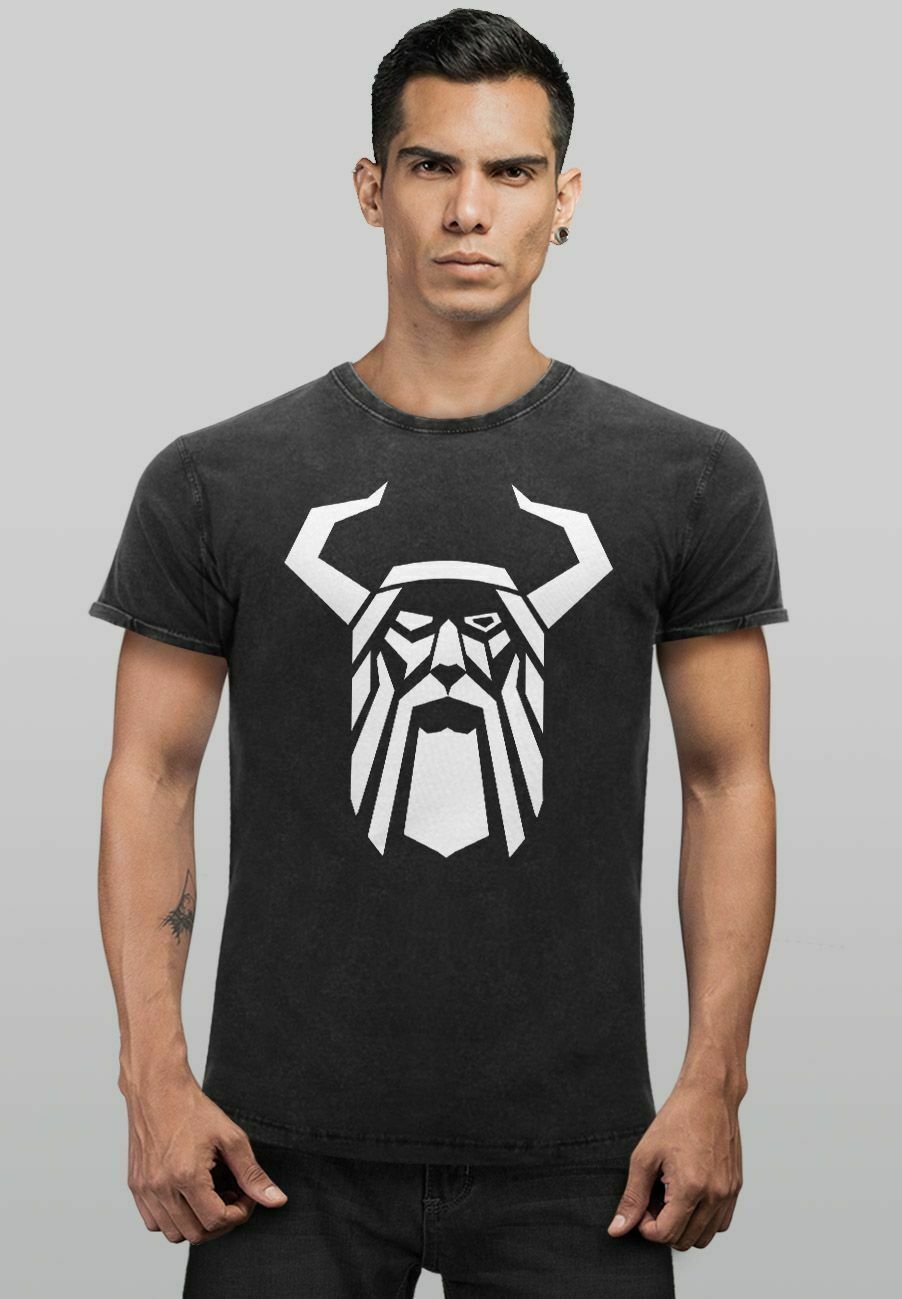 

Футболка с принтом VINTAGE ODIN HELM KRIEGER VALHALLA Neverless, черный