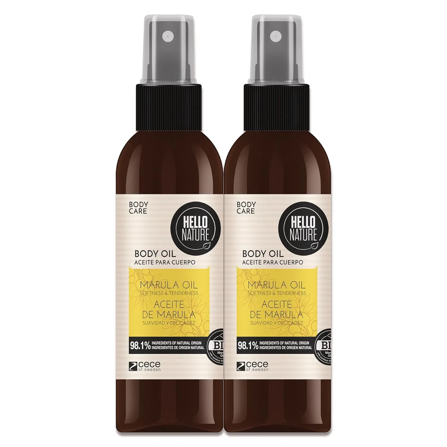Масло для тела P-Beauty Natural Cosmetics с органическим маслом марулы, 2 x 130 мл P-Beauty Cosmetic Accessories