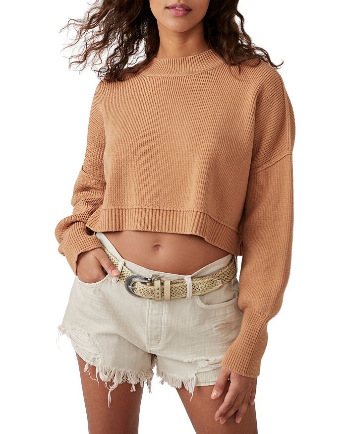 

Укороченный свитер Easy Street Free People, Коричневый, Укороченный свитер Easy Street Free People