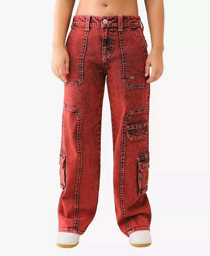 

Женские джинсы Bobbi Baggy Cargo Flap True Religion, красный