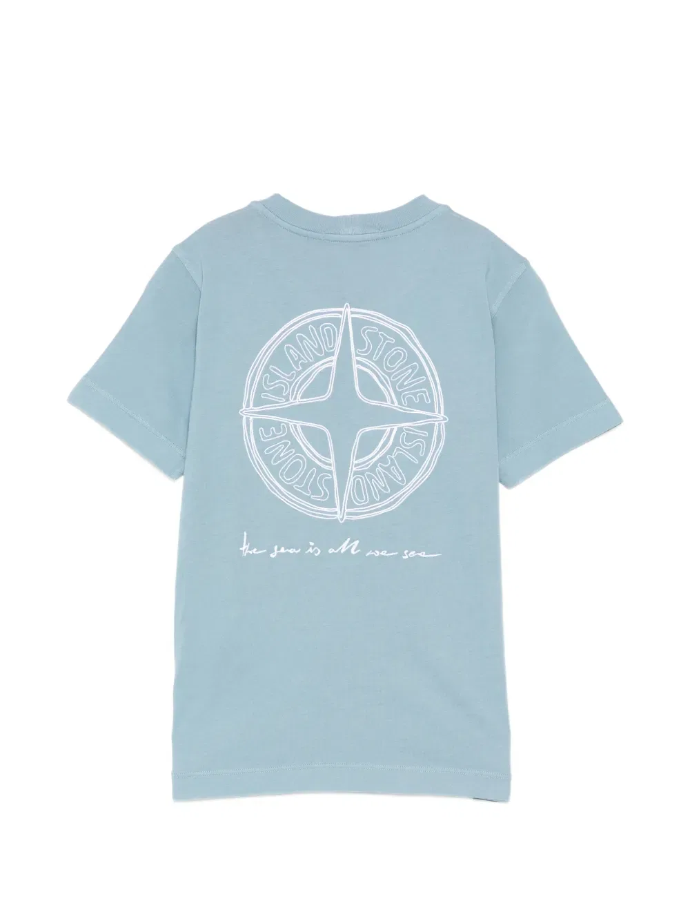 Футболка с коротким рукавом и принтом логотипа Stone Island Junior, синий — фото 2