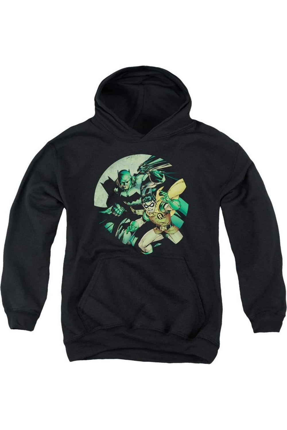 

Батмен и Робин детская толстовка с капюшоном на молнии Gildan, черный