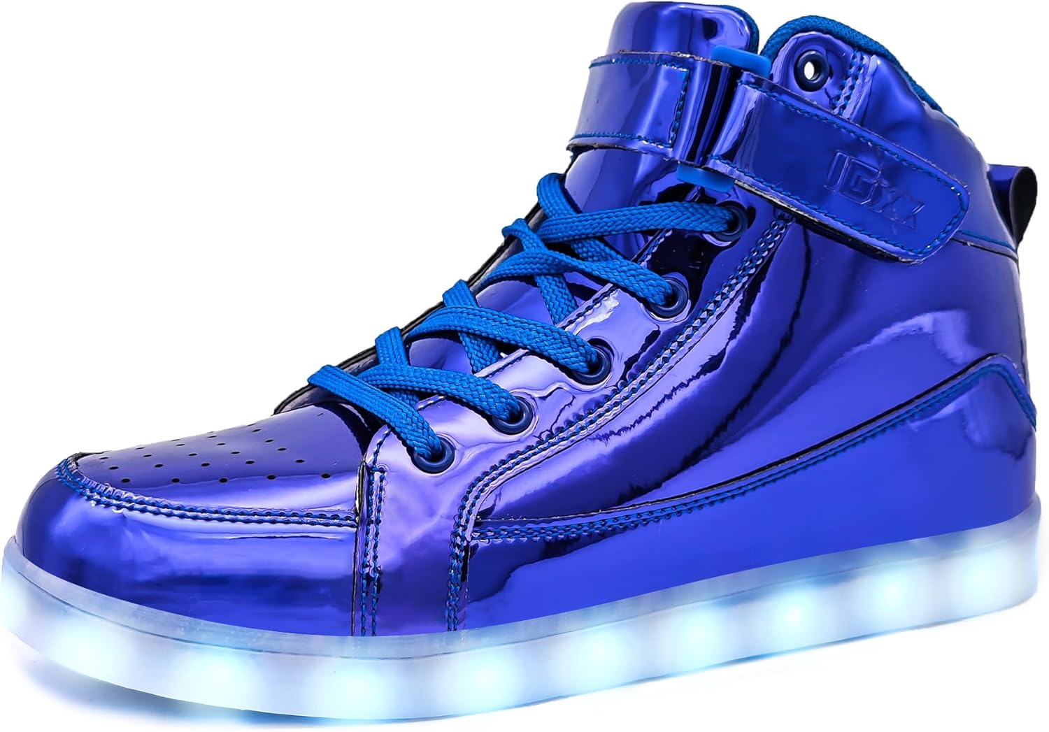 

Светящиеся кроссовки IGxx с LED-подсветкой для мужчин, с USB-зарядкой, высокие LED-ботинки для женщин и детей, синий