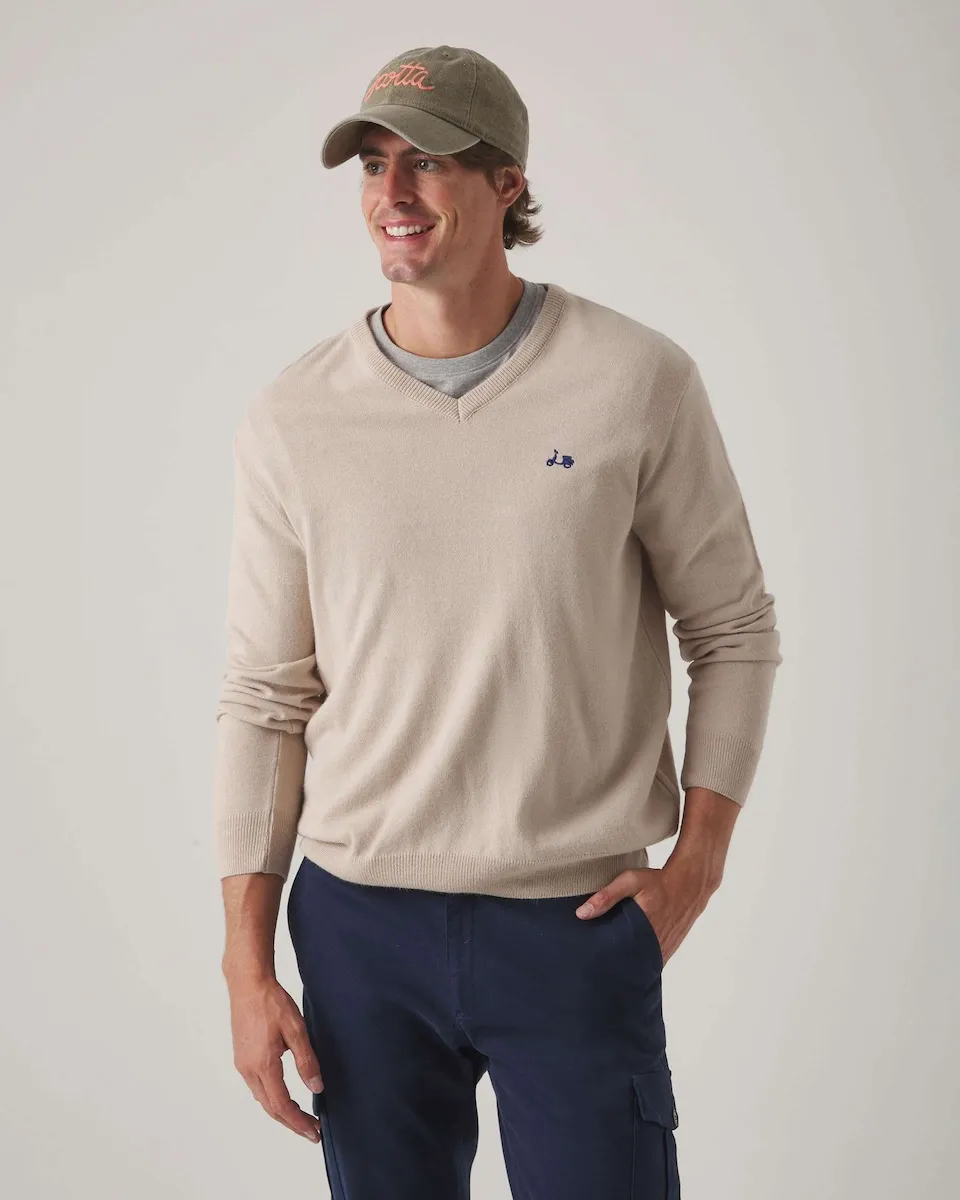 

Мужской свитер с V-образным вырезом Scotta 1985, светло-бежевый