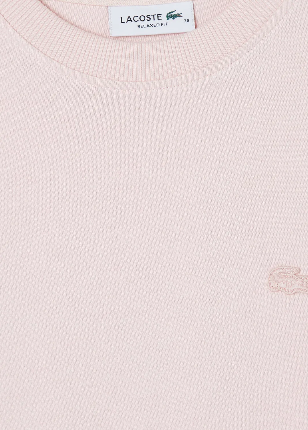 Футболка Lacoste Loose Fit PEMBE-ADY, с логотипом крокодила, розовая — фото 4