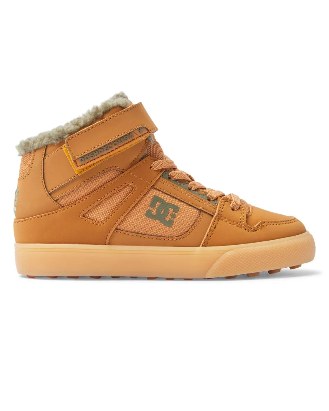 Детские кроссовки для мальчиков с замшей Pure High WNT DC Shoes, Wheat — фото 3