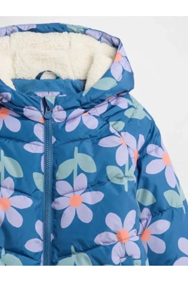Детское зимнее пальто для девочек с принтом Gap Kids, Navy Blue — фото 2