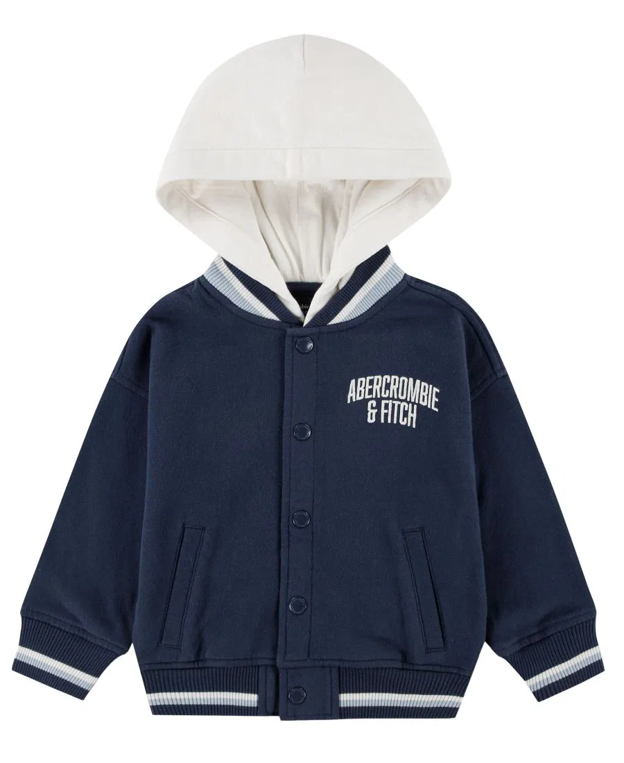 Детская куртка-бомбер из флиса с логотипом abercrombie kids, Mood Indigo