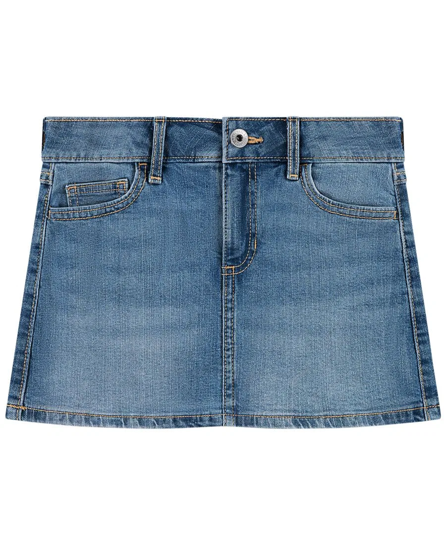 Детская джинсовая юбка-шорты с задними карманами abercrombie kids, Medium Blue
