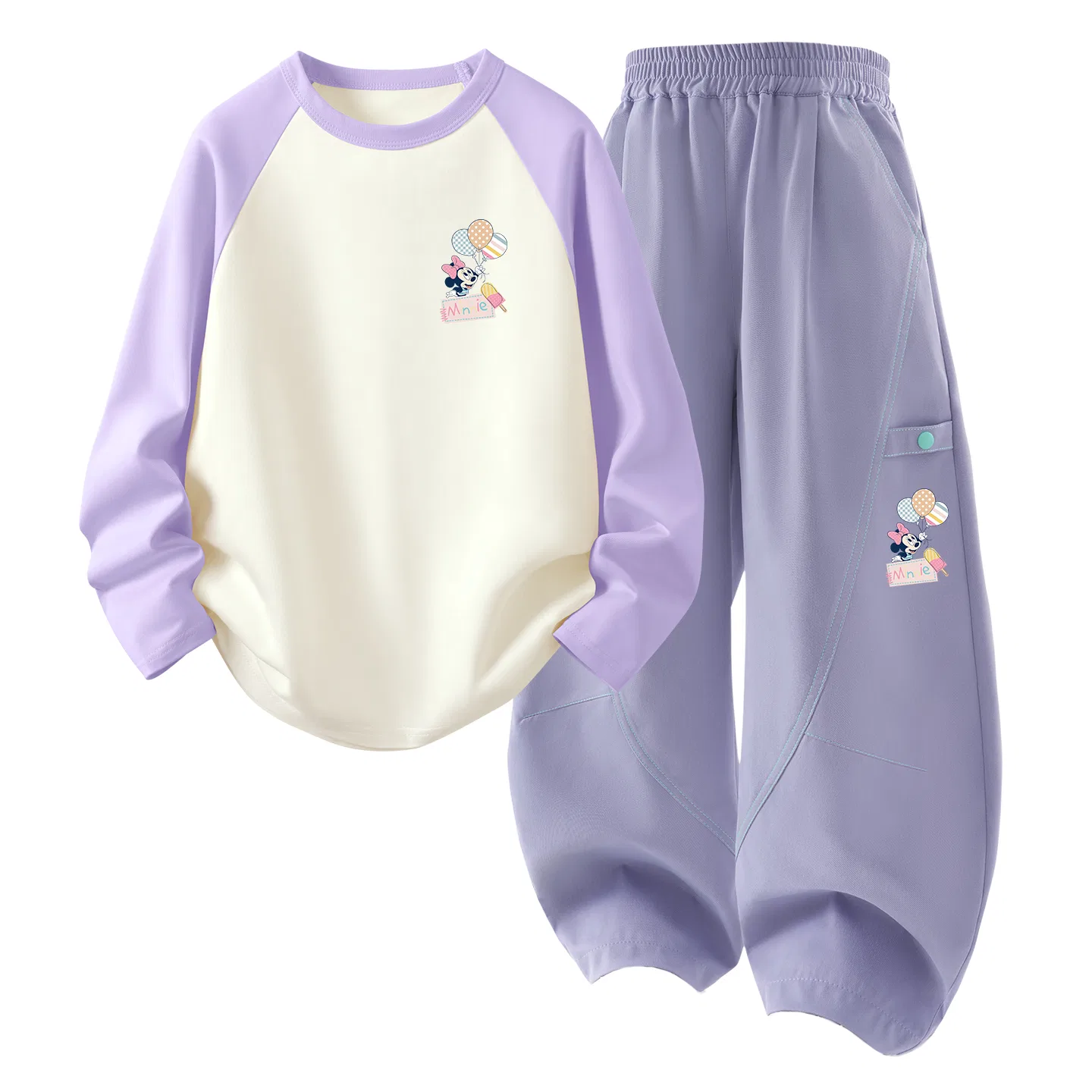Детский комплект спортивной одежды с круглым вырезом Disney, Di H Line K Navy Blue+Thick Board Di Line K Right Middle Mysterious Blue — фото 3