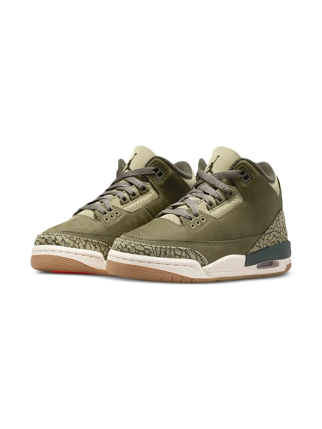 Кроссовки Air Jordan 3 Olive Green Jordan Kids, зеленый