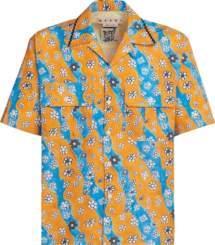 

Рубашка Marni Flap Chest Pockets Bowling Shirt 'Alkekengi', оранжевый