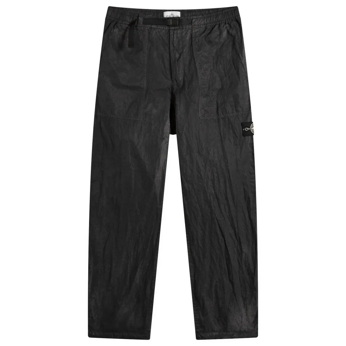 Брюки из плотного нейлона с ручным напылением, модель Dense Nylon-TC Hand Sprayed Reflective Stone Island, Black