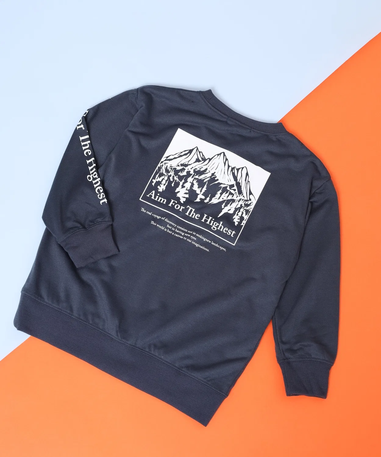 Детский свитшот с длинным рукавомMountain BIG FUNALIVE, Charcoal