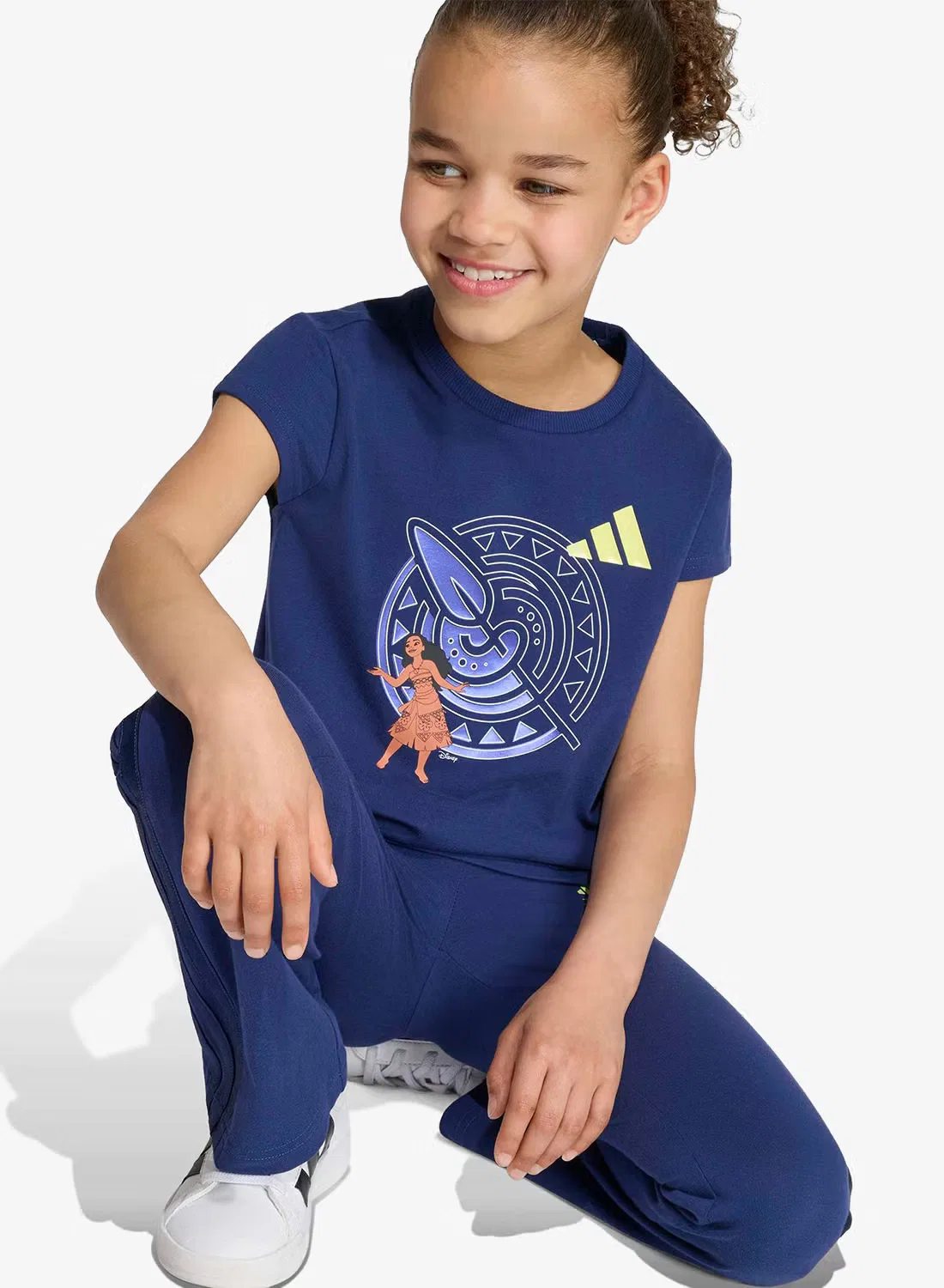 Комплект футболки и леггинсов с принтом Disney Adidas, темно-синий — фото 3