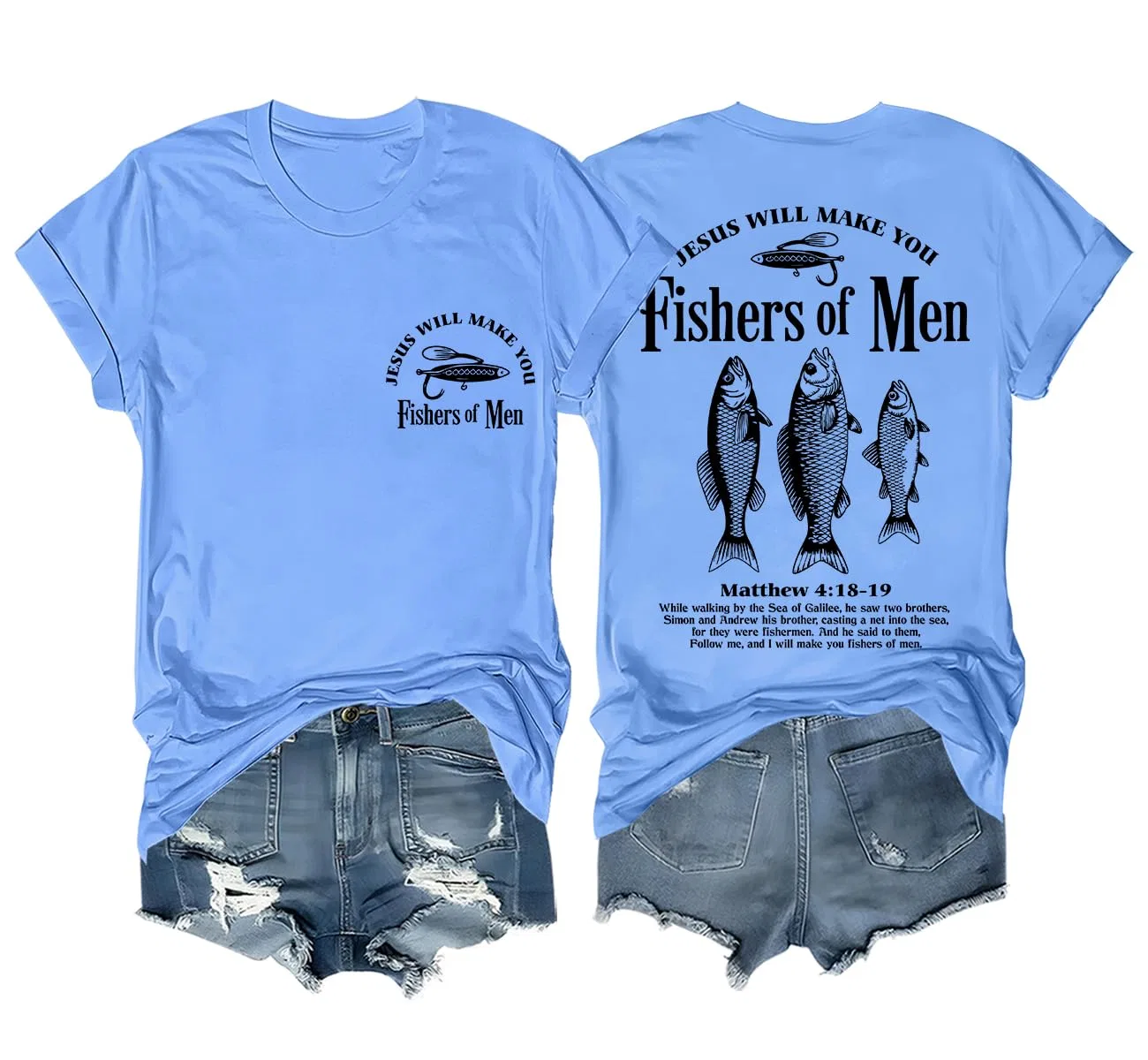 Женская футболка с принтом Fisher of Men, Blu Carolina