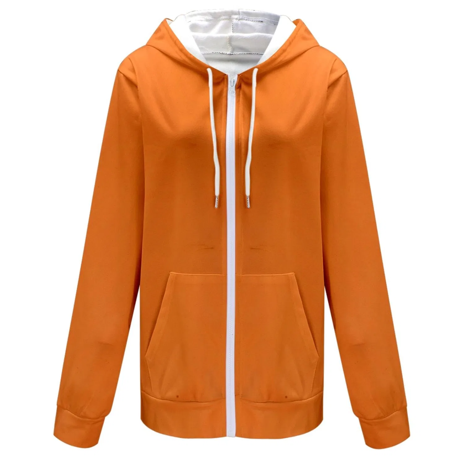 Женская куртка с принтом Autumn and Winter Gradient Print Casual Pocket Long Sleeve Drawstring Hooded Jacket Zipper Women's Faux Leather Jackets Women's Quilted Jacket, J — фото 2