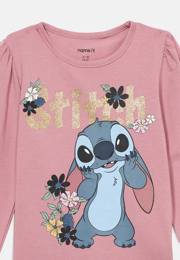 Топ с длинным рукавом с принтом Disney Nmfjina stitch ls top box noos wdi Name It, lilas, сиреневый — фото 4